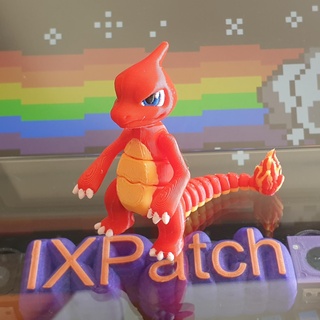 charmeleon - flexi articulated pok mon print place supports flexible moving jointed fire dragon lizard charizard charmander creature pokemon monster toy 3d print model - Mito3D