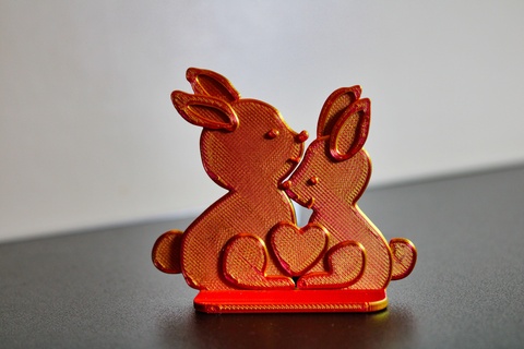 encantador 3d impreso Conejo figurilla corazón símbolo impresión animal themed decoración amor adorable regalo idea coleccionable ligero durable 3d print model - Mito3D