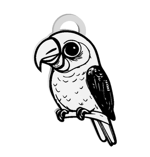 charming parrot keychain earrings necklace 3d print model - Mito3D
