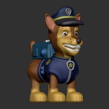 Verfolgungsjagd Pfote patrouillieren Kinder Karikatur Hund Polizist Polizei 3d print model - Mito3D