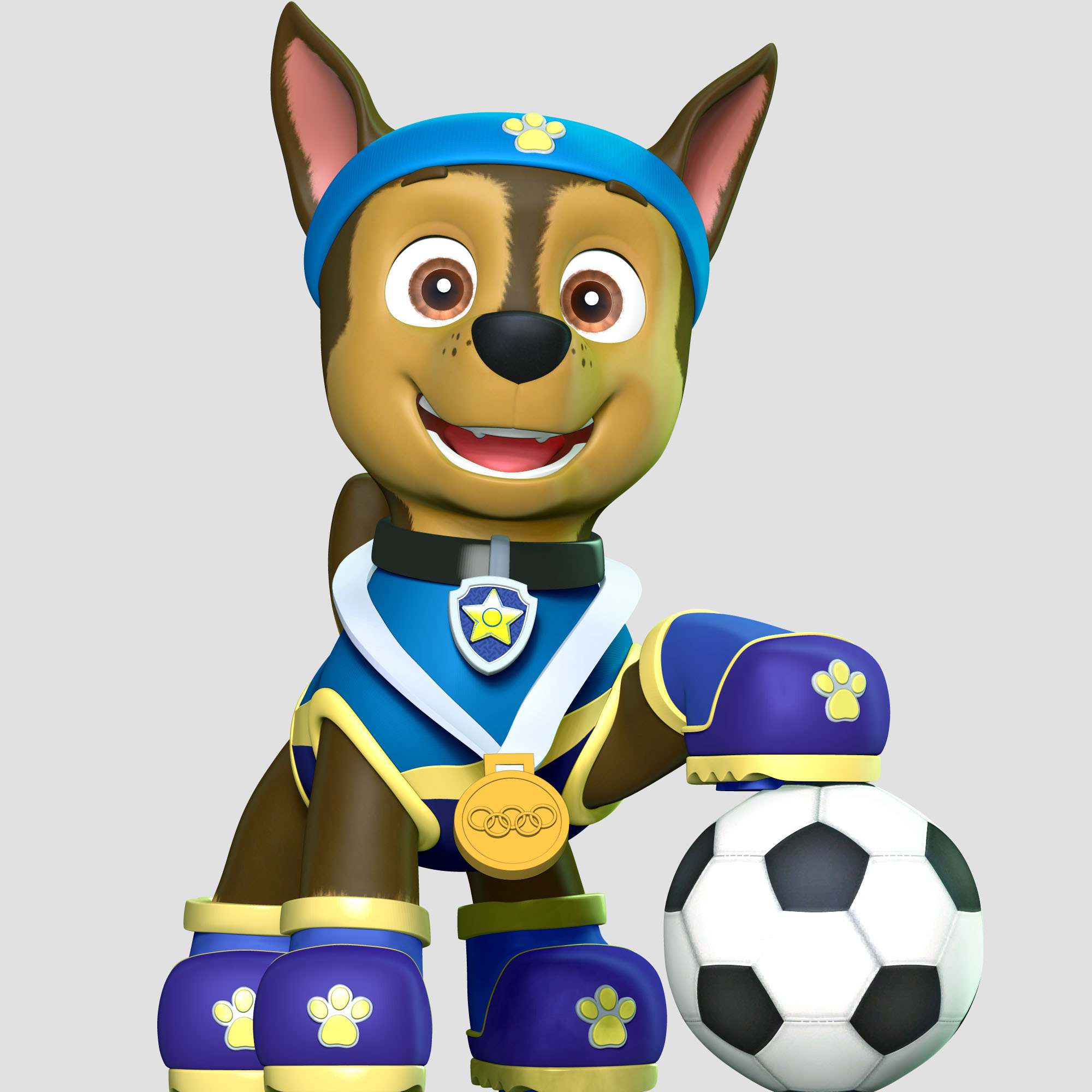 Verfolgungsjagd Sport Uniform Pfote patrouillieren Hunde Hündchen Tier 3dprint 3dprinting Manga Zahl Anime Statue Karikatur 3D print model - Mito3D