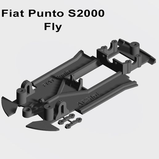 şase çizgisel fiat Punto s2000 uçmak yuva miting alanı şasi Ninco ölçülü 1 32 3D print model - Mito3D