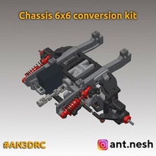 chasis 6x6 conversión equipo 3d impreso hummer h1 an3drc alfa coche vehiculo rc chasssis 4x4 modelo 3d print model - Mito3D