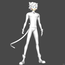 chat blanc 3d model 3d print model - Mito3D