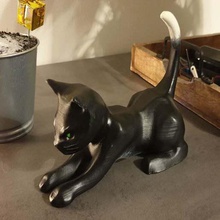 bate papo tir esticado gato decoração 3d print model - Mito3D
