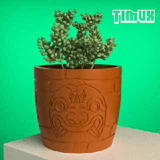 chavin pentola antico peruviano cultura design fioriera succulenta cactus vaso decorazione autoctona Perù teste inchiodi minipot ornamento matita titolare supporto 3d print model - Mito3D