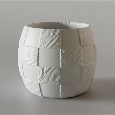 checker textured planter vase home home decor pot succulent cactus 3d print model - Mito3D