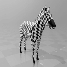 scacchiera zebra schachbrettzebra art sculture 3d print model - Mito3D