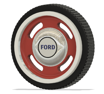 checkers draughts game piece - ford Game chess rim wheel real rims 3d print model - Mito3D