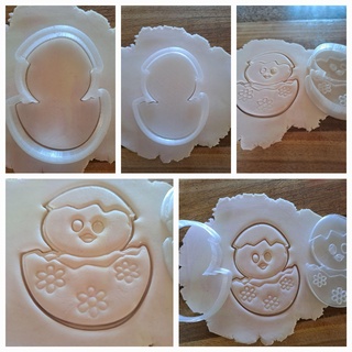 cheeky chic cracking egg easter cutter plus stamp cookie cutters fondant religious 3d print model - Mito3D