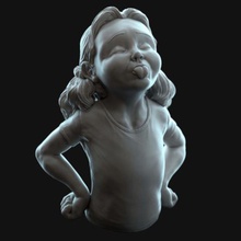 cheeky monkey art bendansie blender bust character child cute detail detailed emotion emotions expression face female girl hair happy head playful resin sculpt sculpture sla smile woman zbrush 3d print model - Mito3D