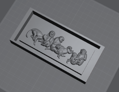 atrevido macacos cera fundição modelo 3d impressão resina mofo queimador 3d print model - Mito3D