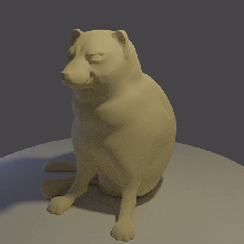 Cheems arte cão meme Garoto ansiedade estátua pequeno brinquedos brinquedo 3d print model - Mito3D