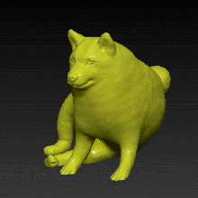 cheems doge meme game dog swole yellow muscle stl toy 3d print model - Mito3D