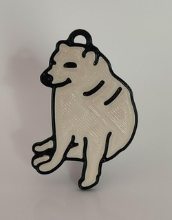mejillas llave cadena divertido memoria gratis llavero fácil regalo perro mascota animal 3d print model - Mito3D
