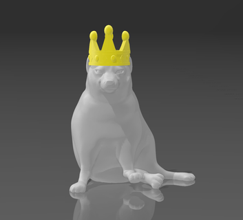 cheems king meme doge 3d print model - Mito3D