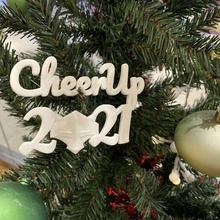 cheer 2021 - christmas & year ornament new decor decoration 3d print model - Mito3D