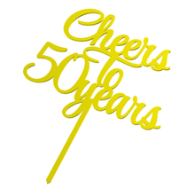 cheers 50 years art cake topper fifty scalable celebration anniversary birthday party 3d print model - Mito3D