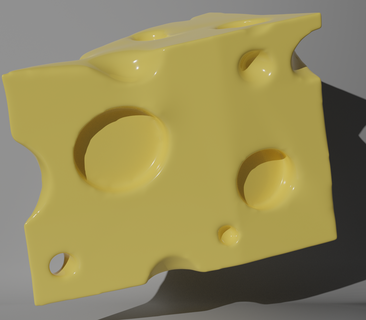 cheese low poly realistic toy art 3d print model - Mito3D
