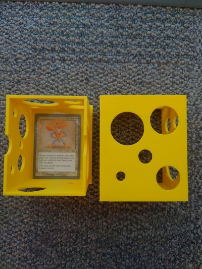cheese deckbox mtg tcg deck box commander magic gathering 3d print model - Mito3D