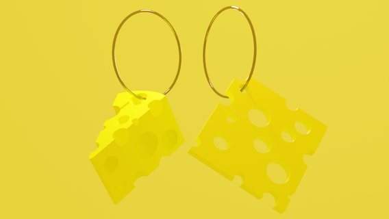 cheese keychains keychain 3d print model - Mito3D