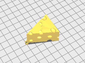 cheese shape keychain llavero 3d print model - Mito3D