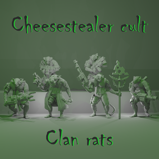 cheesestealer cult clan rats war hammer gsc tyranid rat warpstone 40 42k xenos gene genestealer 3d print model - Mito3D