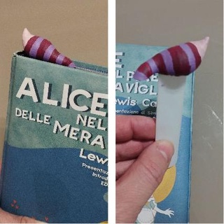 Cheeshire gato marca páginas Alice país maravilhas livro rabo Lewis Carroll 3d print model - Mito3D