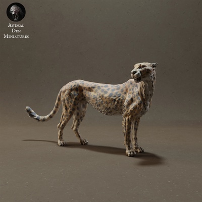 leopardo animal áfrica gato lindo salvaje fauna silvestre criatura realista escultura figurilla figura miniatura sabana pradera desierto 3d print model - Mito3D