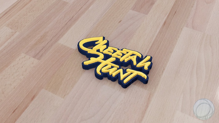 cheetah hunt - logo theme parks amusement rides rollercoaster roller coaster busch gardens tampa sign magnet signage 3d print model - Mito3D