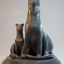cheetah mom baby sculpture 3d print model - Mito3D