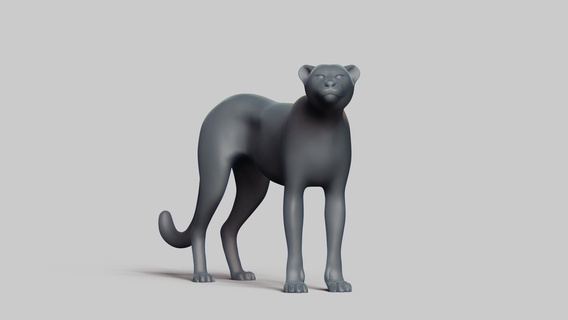 ghepardo posa 01 stl file 3d stampa modello mammifero animale fauna selvatica design arte figurine giocattolo pla resina creality natura 3d print model - Mito3D
