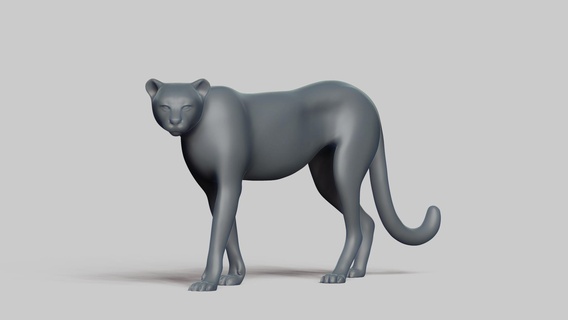 ghepardo posa 02 stl file 3d stampa modello mammifero animale fauna selvatica design arte figurine giocattolo pla resina creality natura 3d print model - Mito3D