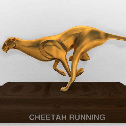 cheetah running - 3d printable art animal hungry speed art monument highpoly toy house decoration mammal cat selvage panther jaguar tiger lion sculpture jungle food models 3D print model - Mito3D