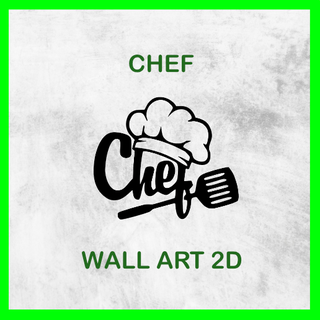 chef kitchen wall art 2d wallart room dining deco decoration inspiration design restaurant cooking 3d print model - Mito3D