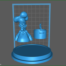 cocinero oliendo comida juguete cocina adorno decoración dibujos animados oler 3d print model - Mito3D