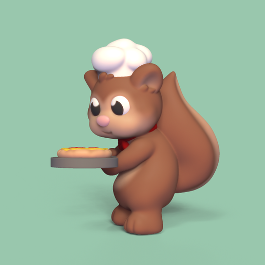 chef squirrel 3D print model - Mito3D