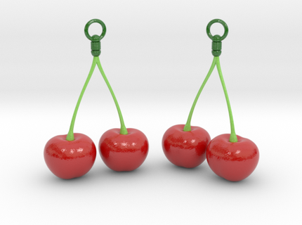 cherry earrings cherry cherry earrings earrings  3d print model - Mito3D