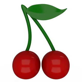 cherry emoji 3dsmax 3dmodel icon symbol emotion smile sign cartoon leaf berry garden fruit 3d print model - Mito3D