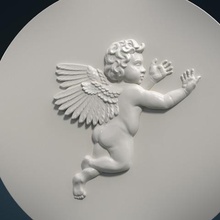 querubín art ángel bebé niño kid cupido alas las plumas el cielo 3d print model - Mito3D