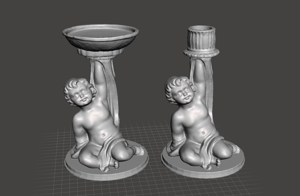 cherub candle stick holder home holding plate bigger candles 3d print model - Mito3D