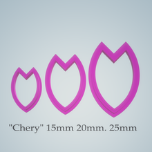 Chery pétalos polímero arcilla cortador 3size 15mm 20mm 25mm joyería joya 3d print model - Mito3D