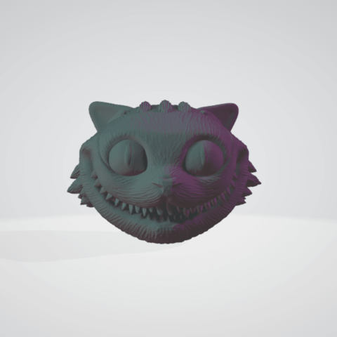 gatto del cheshire vari lewis carroll cat animale sorridente alicia 3D print model - Mito3D