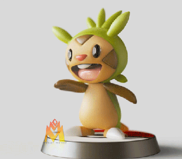 Chespin pok seg estatueta ventilador arte Pokémon jogos quiladin evolução Admirador Nintendo 3d anime 3d print model - Mito3D