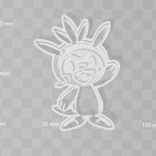 chespin pokemon cookie cutter home cookiecutter mold biscuit pokemongo nintendo gamefreak creature 3d print model - Mito3D