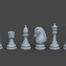 chess art 3dprint checkers toy board game 3d print model - Mito3D