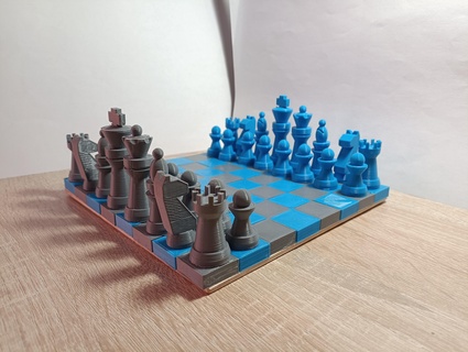 chess Game chess game board game board game figurines figures chess pieces pawn queen horse elephant lady king checker  3d print model - Mito3D