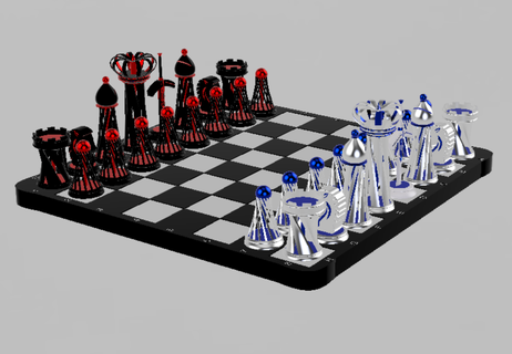 chess board game toy tabletop 3d print model - Mito3D
