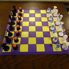 tabuleiro de xadrez - 4 seção jogo 3d print model - Mito3D