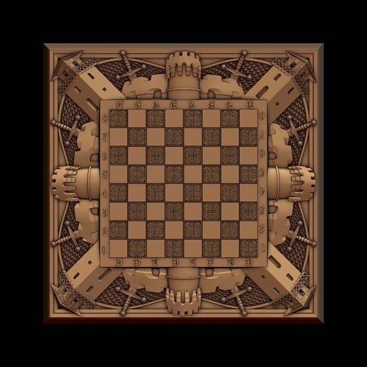 chess board game 3D print model - Mito3D